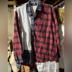 Zara Red and Black Plaid Women's Button Down Shirt